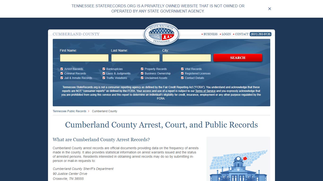 Cumberland County Arrest, Court, and Public Records
