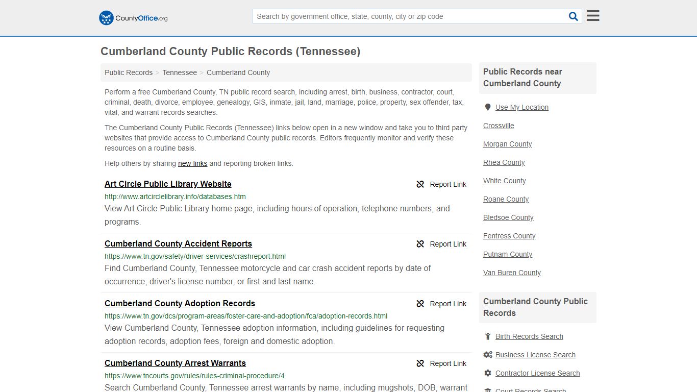 Public Records - Cumberland County, TN (Business, Criminal ...