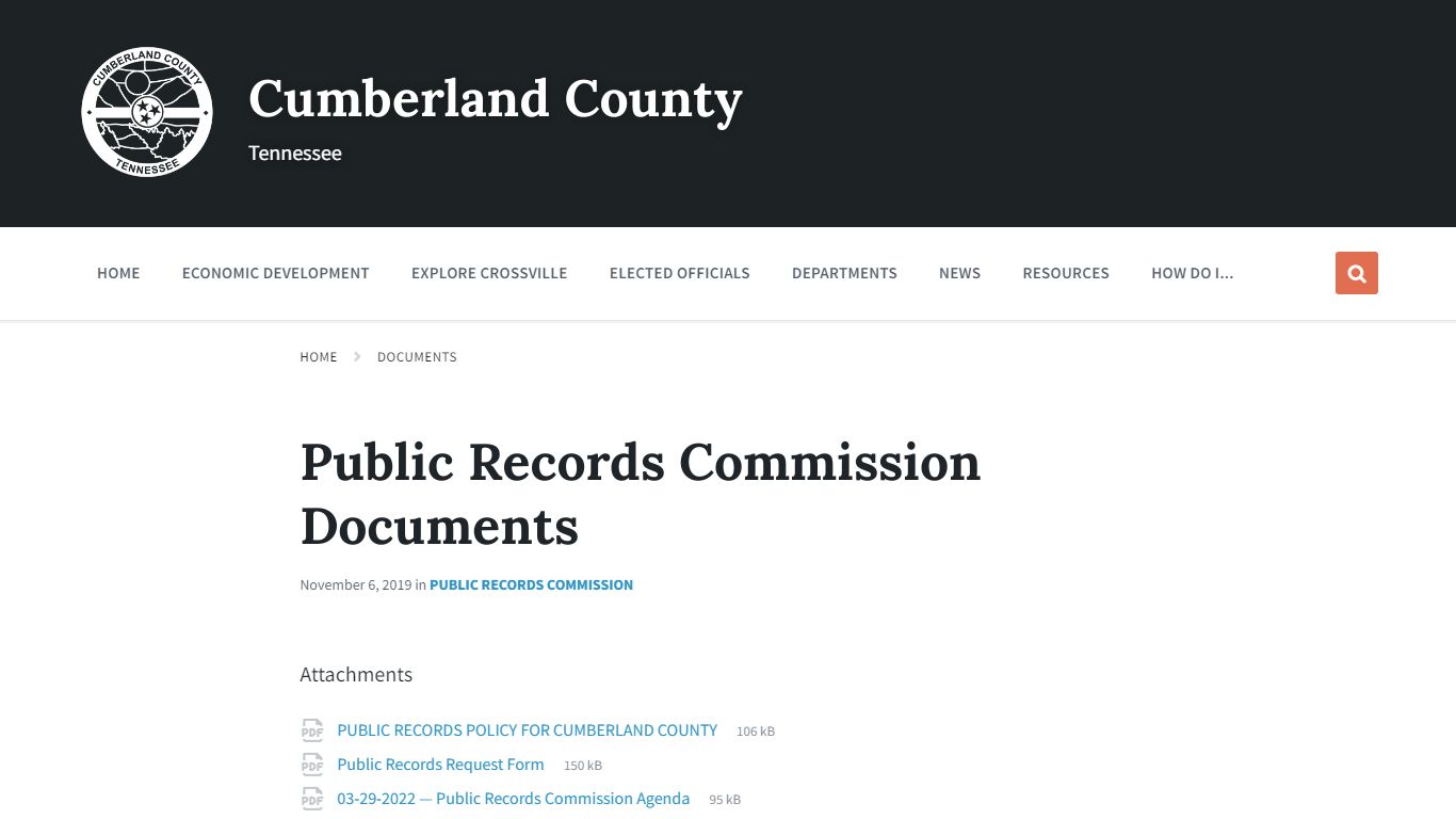 Public Records Commission Documents – Cumberland County